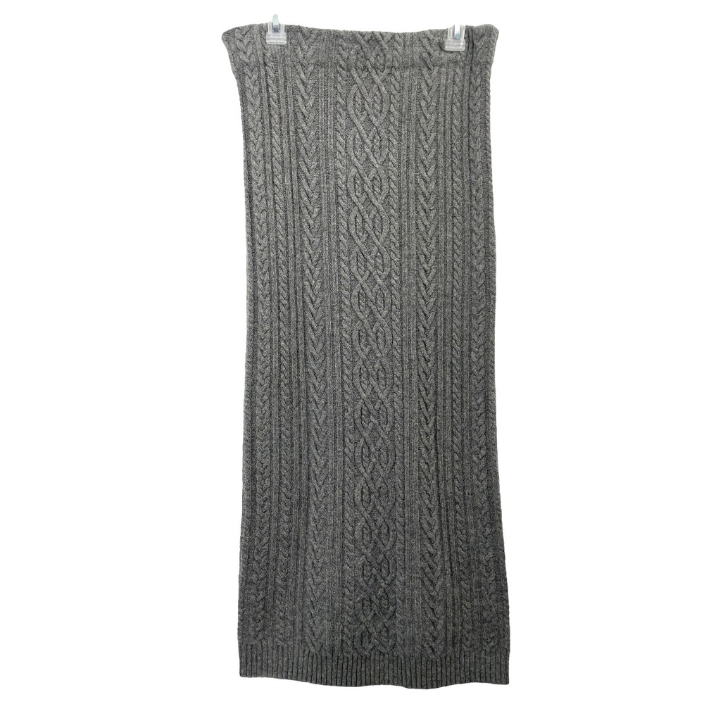 Ralph‎ Lauren cable knit wool cashmere maxi skirt Size M 
gray boho lagenlook